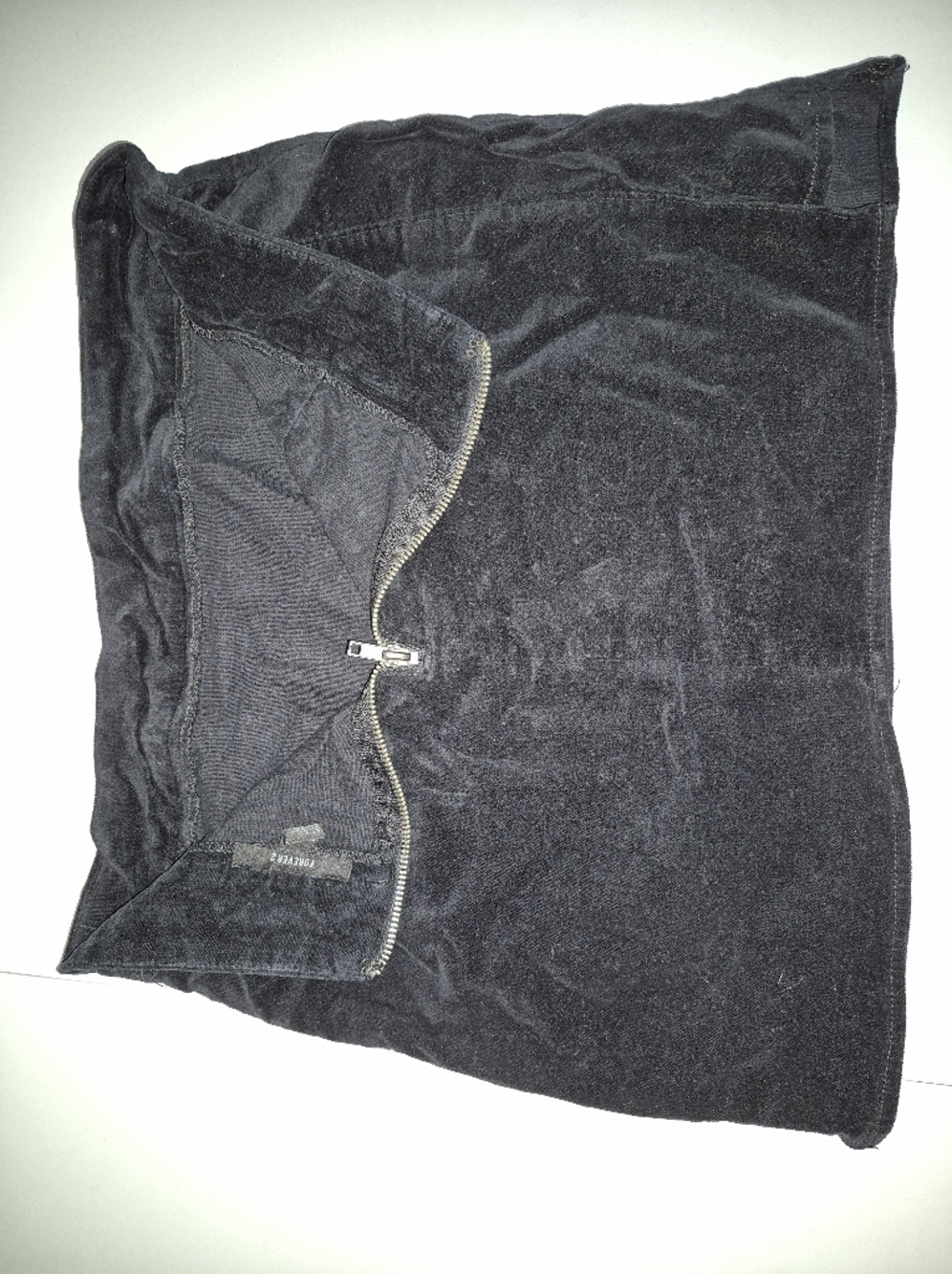 Black Velvet Zip Skirt